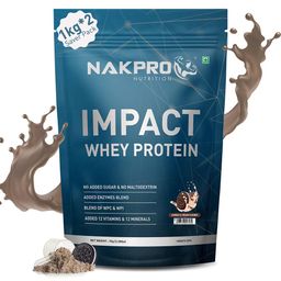 Nakpro Impact Whey Protein,  2.2 lb  Cookies & Cream (Pack of 2) -image-20