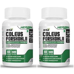 NutriJa Coleus Forskohlii Extract 500mg,  60 capsules  Unflavoured (Pack of 2) -47