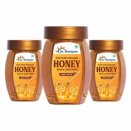 Dr. Morepen 100% Pure Organic Honey,  250 g  Raw & Unfiltered (Pack of 3) -16