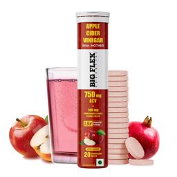Big Flex Apple Cider Vinegar 750mg with Mother,  20 tablet(s)  Apple (Pack of 6) -0