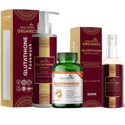 Simply Herbal Glutathione 60 Capsules with Cream & Face Wash Combo,  Unflavoured  3 Piece(s)/Pack -15
