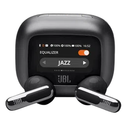 JBL Live Flex 3 TWS Earbuds with Adaptive Noise Cancellation (IP54 Water Resistant, Touchscreen Display, Black)-0
