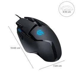 logitech G402 Wired Optical Gaming Mouse with Customizable Buttons (4000 DPI Adjustable, Fusion Engine Hybrid Sensor, Black) image 3