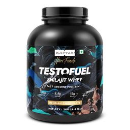 Kapiva Him Foods Testofuel Shilajit Whey Protein,  4.4 lb  Belgian Chocolate -image-94