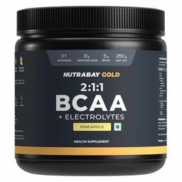 Nutrabay Gold 2:1:1 BCAA + Electrolytes,  0.55 lb  31 Servings  Pineapple -29