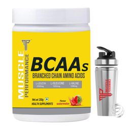 Muscle Performance BCAAs,  0.55 lb  30 Servings  Watermelon with Steel Shaker -11