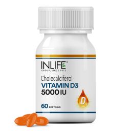 INLIFE Vitamin D3 5000 IU,  60 softgels  Unflavoured -79