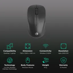 LAPCARE Safari 006 Wireless Optical Gaming Mouse with Silent Click Buttons (1600 DPI, Ergonomic Design, Black) image 2