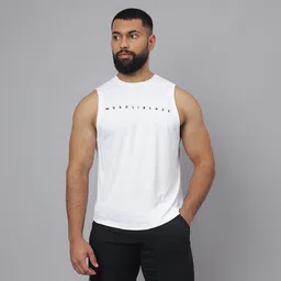 MuscleBlaze Patterned Dry-Fit Delt Tank,  Small  Polar White -image-38