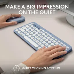logitech Pebble 2 Wireless Keyboard and Mouse Combo (Quiet and Customizable, Tonal Blue) image 4