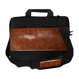 GRIPP Croc Compact Nylon Laptop Sling Bag for 13.3 & 14 Inch Laptop (Water Repellent, Brown)-image-9