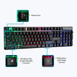ZEBRONICS ZEB-War Wired Gaming Keyboard & Mouse Combo (104 Keys, 3200 DPI Adjustable, Advanced Optical Sensor Technology, Black) image 3