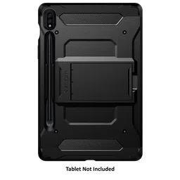 spigen Tough Armor Pro TPU & Polycarbonate Back Cover for SAMSUNG Galaxy Tab S8, Tab S7 (Built-In Pen Storage, Black) image 3