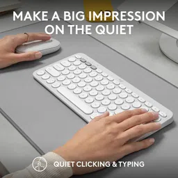 logitech Pebble 2 Wireless Keyboard and Mouse Combo (Quiet and Customizable, Tonal White) image 5