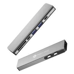 NOVOO 7-in-2 USB 3.0 Type C to USB 3.0 Type C, USB Type A, SD Card Slot, MicroSD Card Slot, HDMI USB Hub (4K Video Resolution, Grey)-23