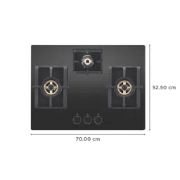 Elica DFS FB MFC 3B 70 DX FFD 3 Burner Automatic Electric Hob (Heavy Duty Multi Frame Burners, Black) image 2