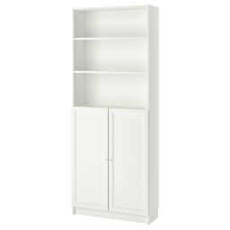 ikea billy Bookcase with doors, white, 80x30x202 cm-picture-9