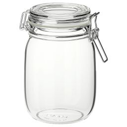 ikea korken Jar with lid, clear glass, 1 l-picture-47