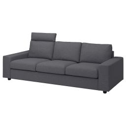 ikea vimle 3-seat sofa, with headrest with wide armrests/Gunnared medium grey-picture-3