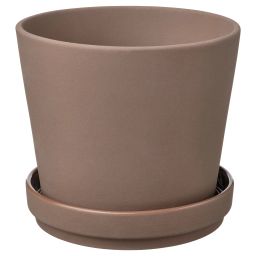 ikea klarbär Plant pot with saucer, in/outdoor brown, 12 cm-picture-34