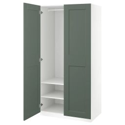 ikea pax / grimo Wardrobe combination, white/grey-green, 100x60x201 cm-picture-33