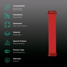 Noise Uni Weave Woven Nylon Strap for Noise ColorFit & NoiseFit (22mm, XS) (Water & Sweat Resistance, Berry Red) image 2