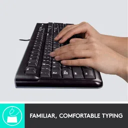 logitech MK120 Wired Keyboard & Mouse Combo (1000 DPI, Spill Resistant, Black) image 4