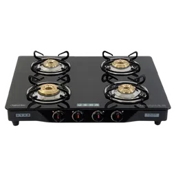 USHA Ebony GS4001 Toughened Glass Top 4 Burner Automatic Gas Stove (Slim Line Design, Black)-image-55