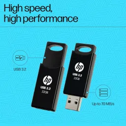 HP 712W 32GB USB 3.2 Flash Drive (Built-in Keyring Loop, 7Z374AA, Black) image 4