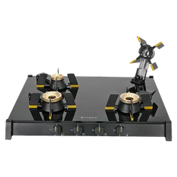 FABER GENIUS 704 BK Toughened Glass Top 4 Burner Manual Hob (Cast Iron Pan Support, Black)-image-70