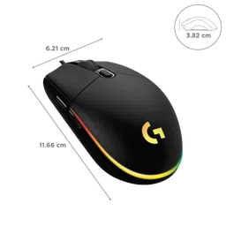 logitech G203 Wired Mouse with Customizable Buttons (8000 DPI, LED Lights, Black) image 3