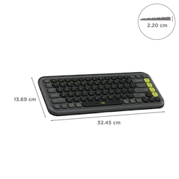 logitech POP Icon Keys Bluetooth Wireless Keyboard with Customizable Action Keys (Easy Switch Keys, Graphite and Green) image 2