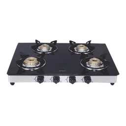 Elica 694 CT DT VETRO Toughened Glass Top 4 Burner Manual Gas Stove (Round Euro Coated Grid, Black)-image-13