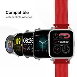 Noise Uni Weave Woven Nylon Strap for Noise ColorFit & NoiseFit (22mm, XS) (Water & Sweat Resistance, Berry Red) image 3
