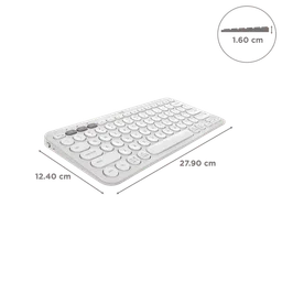 logitech Pebble Keys 2 Bluetooth Wireless Keyboard with Multi Device Pairing (10 Customizable Keys, Tonal White) image 3
