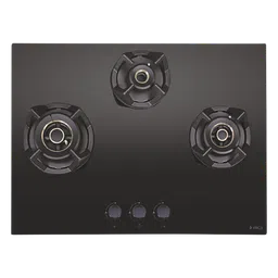 Elica CLASSIC AB MFC 3B 70 MT Glass Top 3 Burner Automatic Electric Hob (Round Metallic Knob, Black)-60