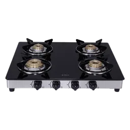 Elica 594 CT DT VETRO 1J Toughened Glass Top 4 Burner Manual Gas Stove (Round Euro Coated Grid, Black)-image-12