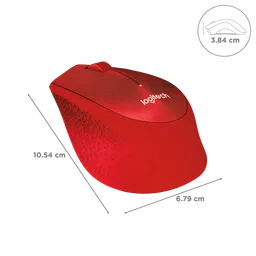 logitech M331 Plus Wireless Optical Mouse with Silent Click Buttons (1000 DPI, Plug & Play, Red) image 3