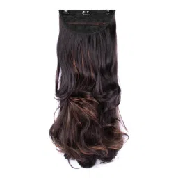 Stasia Street Clip-In 24 Inch Out Curl Dark Brown Hair Extensions With Copper Highlights-picture-11