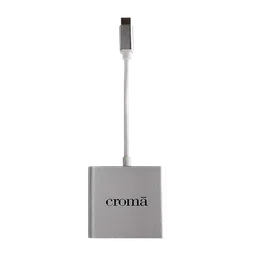 Croma USB 3.0 Type C to USB 2.0 Type A, USB 3.0 Type C, HDMI Type A USB Hub (High-Quality Material, Silver)-12