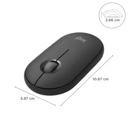 logitech Pebble Mouse 2 Wireless Optical Mouse with Silent Click Buttons (1000 DPI, Ultra Portable, Tonal Graphite) image 3