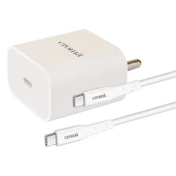 Croma 20W Type C Fast Charger (Type c to type c cable included) Apple compatible, white)-picture-25
