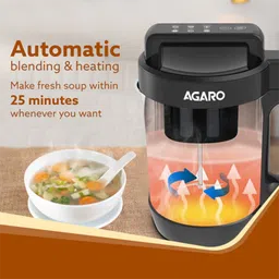 AGARO Elite 900 Watt 1 Litre Soup Maker with 6 Preset Cooking Functions (Grey) image 3