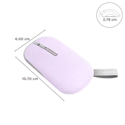 ASUS Marshmallow MD100 Bluetooth 5.0 Wireless Optical Mouse with Quiet Click Buttons (1600 DPI Adjustable, Battery Saving Technology, Mist Purple) image 3