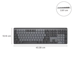 logitech MX Keys Mechanical Rechargeable Bluetooth Wireless Performance Keyboard with Multi Device Connectivity (Ambient Light Sensors, Graphite) image 3