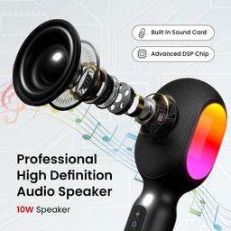 PORTRONICS Dash 2 Type C and 3.5 Jack Wireless Microphone with Speaker (Grey) image 5