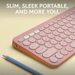logitech Pebble Keys 2 Bluetooth Wireless Keyboard with Multi Device Pairing (10 Customizable Keys, Tonal Rose) image 5