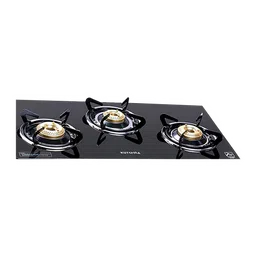 Kutchina Vetro Eco 3B Tempered Glass Top 3 Burner Manual Gas Stove (Euro Coated Thick Pan Support, Black)-86