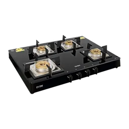 Glen 1048 GT SQ BL FB Toughened Glass Top 4 Burner Manual Gas Stove (360 Degree Revolving Nozzle, Black)-image-71