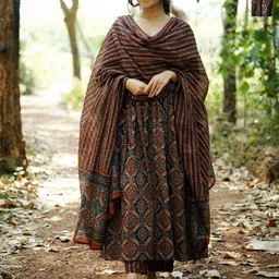 KALINI Selection of 2 Ethnic Motifs Printed Anarakali Kurta with Trousers & Dupatta-4